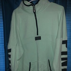 PINK mint green half zip